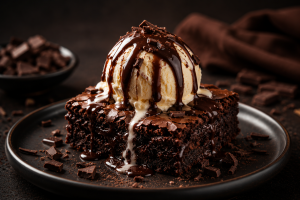 Brownie with ice Cream