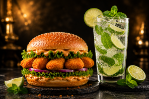 Chicken Nuggets Burger & Mojito